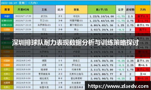 深圳排球队耐力表现数据分析与训练策略探讨